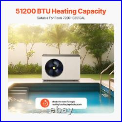 Electric Pool Heat Pump 51200 BTU for Above and In Ground Pools Efficient Electric Pool Heat Pump 51200 BTU for Above and In Ground Pools Efficient