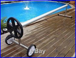 Extra long 21 Ft Stainless Steel Inground Solar Cover Swimming Pool Cover Reel