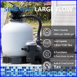 FOTING 18 Sand Filter Pump for Above Ground Pool with Timer, 1 HP 5500GPH