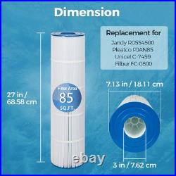 Fil-Fresh Pool Filter 4 Pack Cartridge Replacements for Jandy CL340 & CV340 NSF