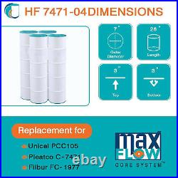 Hurricane HF7471-04 Pool Filter Cartridge for C-7471, PCC105, and 1977, 4 Pack