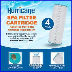 Hurricane Spa Filter Cartridge for or Pleatco PCC80 and Unicel C-7470 (4 Pack)