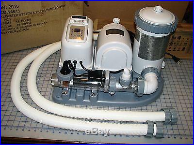 INTEX KRYSTAL CLEAR SALTWATER SYSTEM POOL FILTER PUMP COMBO CS8111 2000 GPH 120V