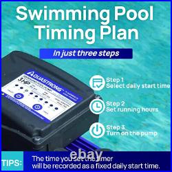In/Above Ground Pool Pump, 3 HP with Timer, 115V 9417GPH Filter Basket Self 2183