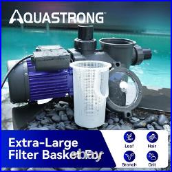 In/Above Ground Pool Pump, 3 HP with Timer, 115V 9417GPH Filter Basket Self 2183