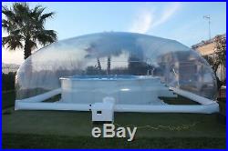 Inflatable Above Ground Swimming Pool Solar Dome Cover Tent With Blower & Pump