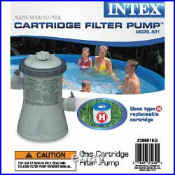 Intex 28601EG 330 GPH Easy Set Swimming Pool Cartridge Filter Pump with GFCI