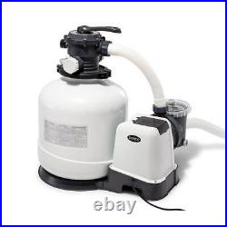 Intex 3000 GPH Above Ground Pool GFCI Sand Filter Pump and Automatic Pool Vacuum
