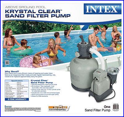 Intex Krystal Clear 3000 GPH Above Ground Pool Sand Filter Pump 28651EG