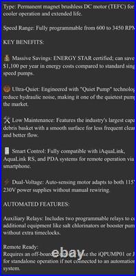 JANDY EPUMP VARIBL SPD Model#JEPDIS NEVER USED ITEM#W48AA01D58 TESTED WORKD