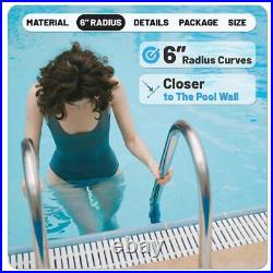 KOJEM Non-Slip 3-Step Stainless Steel Swimming Pool Ladder For In-Ground Pools