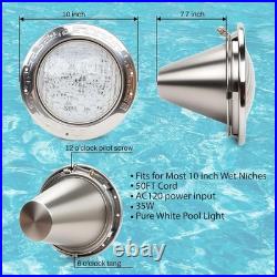 LED Pool Lights for Inground Pools, 120V Pool Lights White, 10 Inch Inground 50 FT