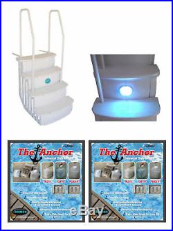 Main Access iStep Above Ground Pool Entry Steps Ladder with LED Light + 2 Weights