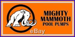 Mighty Mammoth In Ground Pool Pump 1.5HP & 2HP High Performance & Flow Rate