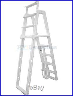 Ocean Blue A-Frame Ladder with Slide Lock System for Aboveground Swimming Pools