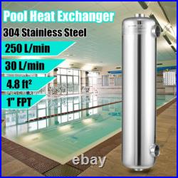 Pool Heat Exchanger Tube 200K Same Side 1+ 1 1/2FPT Stainless 200k Btu/hour Pool Heat Exchanger Tube 200K Same Side 1+ 1 1/2FPT Stainless 200k Btu/hour