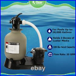 Rx Clear Radiant 16 Aboveground Swimming Pool Sand Filter System with. 75 HP Pump