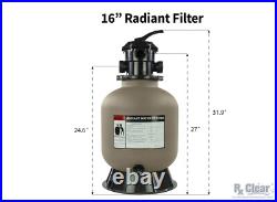 Rx Clear Radiant 16 Aboveground Swimming Pool Sand Filter System with. 75 HP Pump