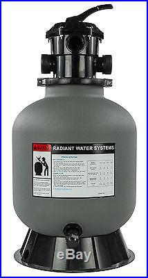 Rx Clear Radiant 16 Inch Above Ground Swimming Pool Sand Filter with6-Way Valve