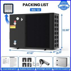 SLSY Ground Pool Heat Pump 17k-109k BTU, High Efficiency COP, Digital Control