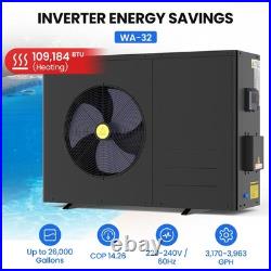 SLSY Ground Pool Heat Pump 17k-109k BTU, High Efficiency COP, Digital Control