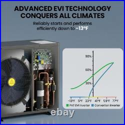 SLSY Ground Pool Heat Pump 17k-109k BTU, High Efficiency COP, Digital Control