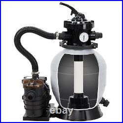 Sand Filter Above Ground with 1/2HP Pool Pump 2641GPH Flow 12 6-Way Valve