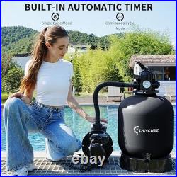Sand Filter Pump for Above Ground Pool with Timer, 1.5 HP, Max 4900 GPH for Pool