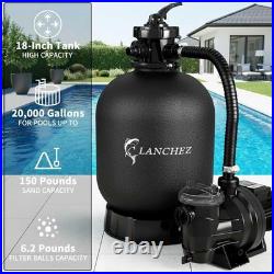Sand Filter Pump for Above Ground Pool with Timer, 1.5 HP, Max 4900 GPH for Pool
