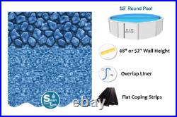 SmartLine 18' Round Overlap Boulder 25 Gauge Swimming Pool Liner with Coping