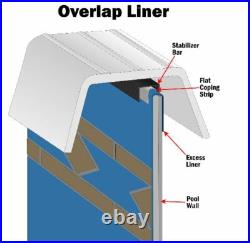 SmartLine 18' Round Overlap Boulder 25 Gauge Swimming Pool Liner with Coping