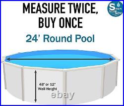 SmartLine 24' Round Overlap Swirl Bottom 25 Gauge Swimming Pool Liner with Coping
