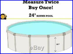 SmartLine 24' x 52 Round Beaded Caribbean Swimming Pool Liner 25 Gauge