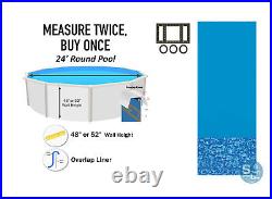 SmartLine 25 Gauge Round Swirl Bottom Swimming Pool Overlap Liners with Gasket