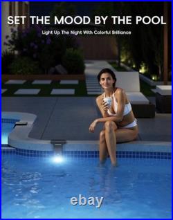Solar Pool Lights Only for Inground Poo 10-Color 4-Mode Light Sensing LED Under