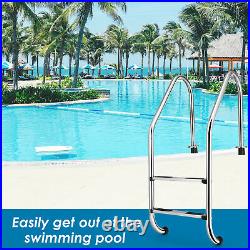 Stainless Steel Inground 2-Step Non-Slip Swimming Pool Ladder