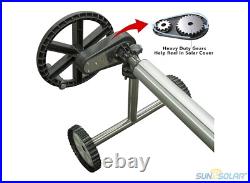 Sun2Solar 20' Wide Easy Gear Stainless Steel Swimming Pool Solar Reel with Tubes
