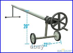 Sun2Solar 25' Wide Easy Gear Stainless Steel Swimming Pool Solar Reel with Tubes