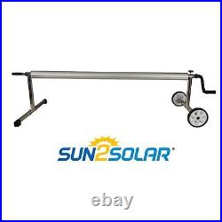 Sun2Solar Stainless Steel Swimming Pool Solar Cover Reel with Tube 25' ft Wide