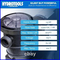 Swimline Hydro Flo 1.5 HP 5940 GPH 115V/60Hz Horizontal Discharge Pump 722061S