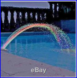 Swimming Pool Rainbow Waterfall Fountain Lights Show Above Ground Colorful Light