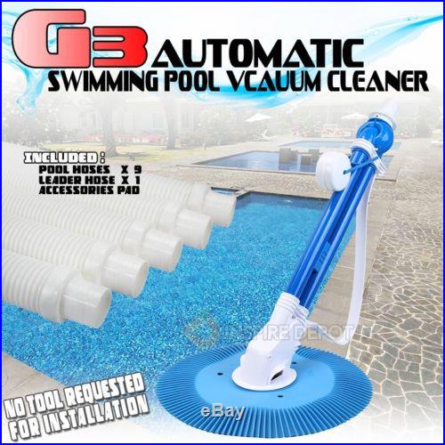 Tubro G3 Inground Above Ground Pool Cleaner Automatic Vacuum 32' Hose Swimming