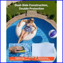 Uimoso 15ft Round Overlap Pool Liner 54in Wall Height Durable Vinyl with Boulder Uimoso 15ft Round Overlap Pool Liner 54in Wall Height Durable Vinyl with Boulder