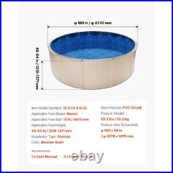 Uimoso 15ft Round Overlap Pool Liner 54in Wall Height Durable Vinyl with Boulder Uimoso 15ft Round Overlap Pool Liner 54in Wall Height Durable Vinyl with Boulder