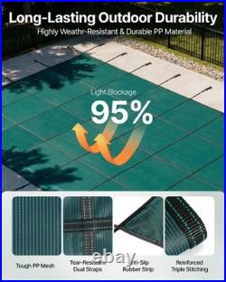 Uimoso Swimming Pool Safety Cover 18x36FT Safety Pool Cover with Center End Steps Uimoso Swimming Pool Safety Cover 18x36FT Safety Pool Cover with Center End Steps
