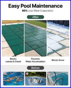 Uimoso Swimming Pool Safety Cover 18x36FT Safety Pool Cover with Center End Steps Uimoso Swimming Pool Safety Cover 18x36FT Safety Pool Cover with Center End Steps