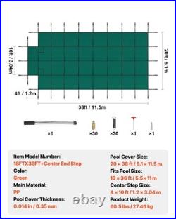 Uimoso Swimming Pool Safety Cover 18x36FT Safety Pool Cover with Center End Steps Uimoso Swimming Pool Safety Cover 18x36FT Safety Pool Cover with Center End Steps