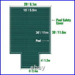 Uimoso Swimming Pool Safety Cover 18x36FT Safety Pool Cover with Center End Steps Uimoso Swimming Pool Safety Cover 18x36FT Safety Pool Cover with Center End Steps