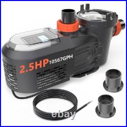 VARMINPOOL High Flo Variable Speed Inground Pool Pump Above Ground 2.5HP withTimer