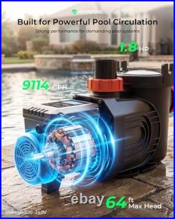 VARMINPOOL Variable Speed In-Ground Swimming Pool Pump High-Flow (Various HP)